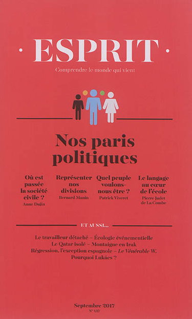 Couverture de Esprit, n° 437. Nos paris politiques