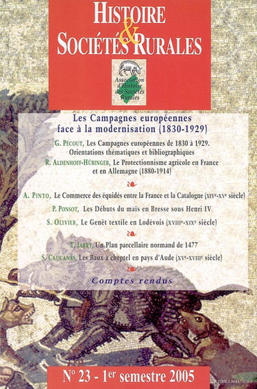 Histoire & sociétés rurales, n° 23. Les campagnes européennes face à la modernisation (1830-1929)