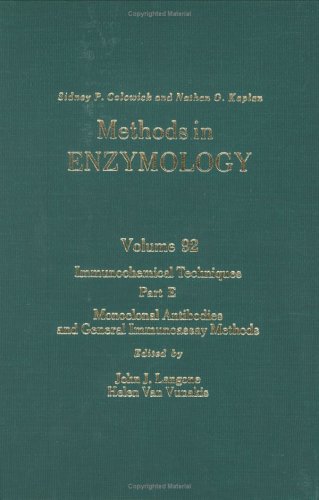 Couverture de Methods in Enzymology: Immunological Techniques, Part E; Monoclonal Antibodies and General Immunoassay Methods