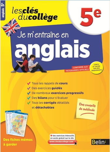 Je m'entraîne en anglais, 5e