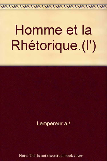 L'Homme et la rhétorique, l'Ecole de Bruxelles