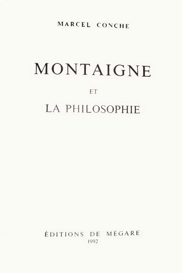 Montaigne et la philosophie