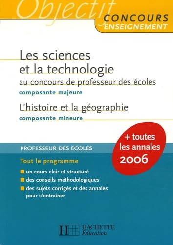 Les sciences et la technologie composante majeure au concours de professeur des écoles: L'histoire et la géographie composante mineure