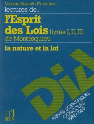 Lectures de l'Esprit des lois de Montesquieu