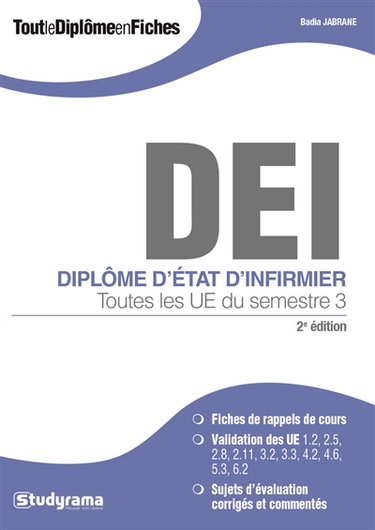 DEI, diplôme d'Etat d'infirmier : toutes les UE du semestre 3