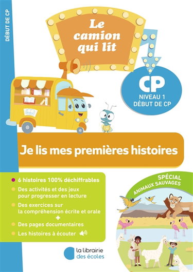 Couverture de Je lis mes premières histoires : CP niveau 1, début de CP : spécial animaux sauvages