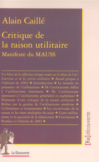 Critique de la raison utilitaire : manifeste du MAUSS