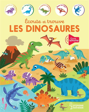 Couverture de Les dinosaures : écoute et trouve