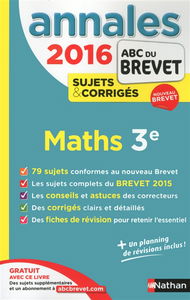 Maths 3e : brevet 2016