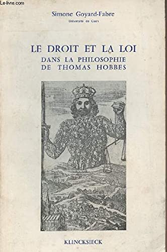 Couverture de Le Droit et la loi dans la philosophie de Thomas Hobbes