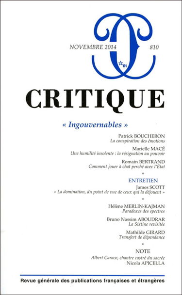 Critique, n° 810. Ingouvernables