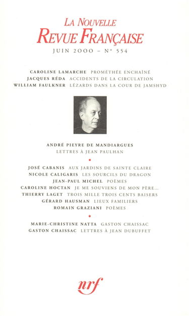 Nouvelle revue française, n° 554