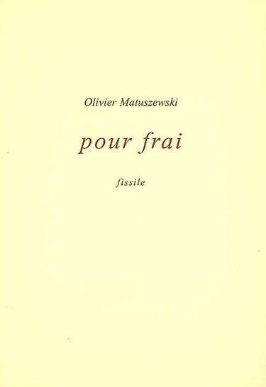 Couverture de Pour frai