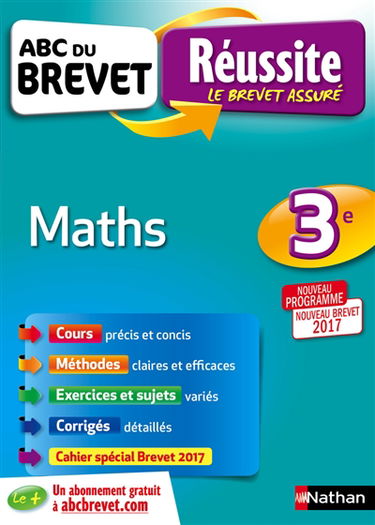 Maths 3e : nouveau programme, nouveau brevet 2017