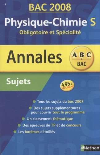 Physique-chimie : sujets non corrigés bac 2008