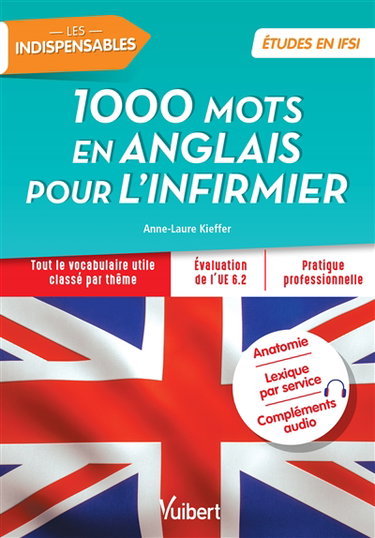 Couverture de 1.000 mots en anglais pour l'infirmier : tout le vocabulaire utile classé par thème
