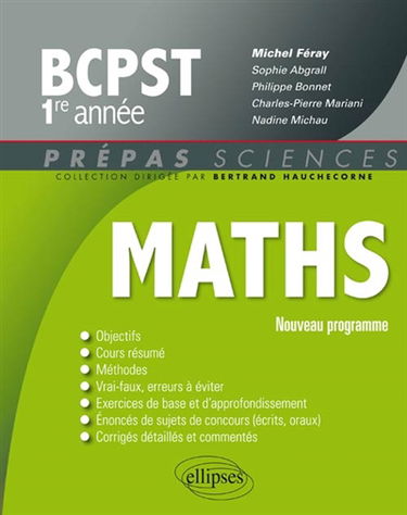 Maths, BCPST 1re année : nouveau programme