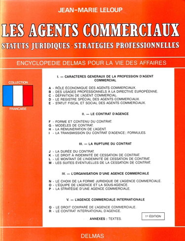 Couverture de Les agents commerciaux