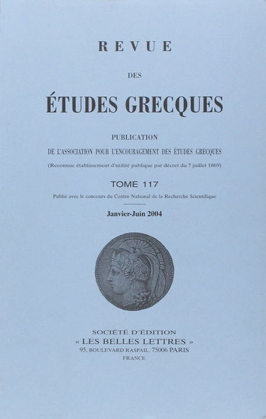 Revue des Etudes Grecques T117 1/2
