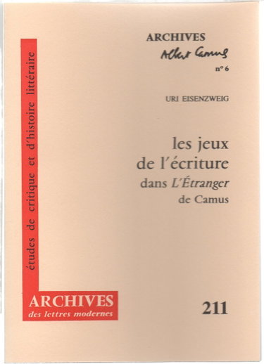 Couverture de Les Jeux de l'écriture dans l'Etranger, de Camus