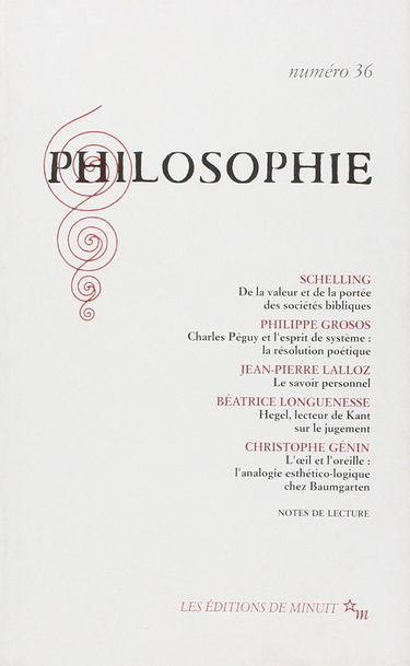 Philosophie, numéro 36