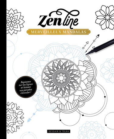 Couverture de Merveilleux mandalas : repassez sur les lignes et laissez vos pensées s'envoler !