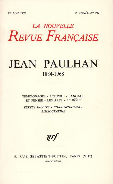 Jean Paulhan: (1884-1968)