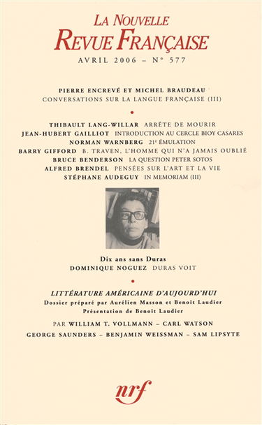 Nouvelle revue française, n° 577