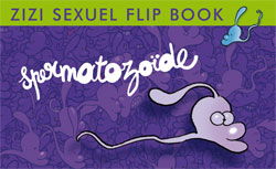 Zizi sexuel Flip book. Spermatozoïde