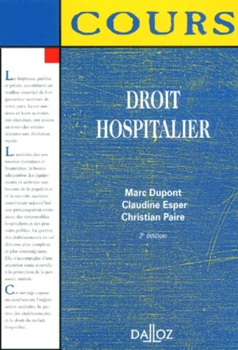 Droit hospitalier, 3e édition (cours)