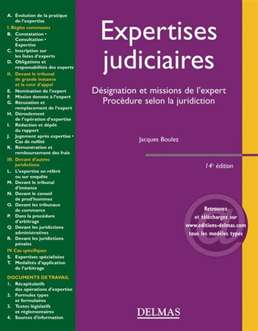 Couverture de Expertises judiciaires : désignation et missions de l'expert : procédure selon la juridiction