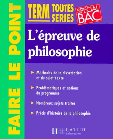 Couverture de L'épreuve de philosophie au BAC