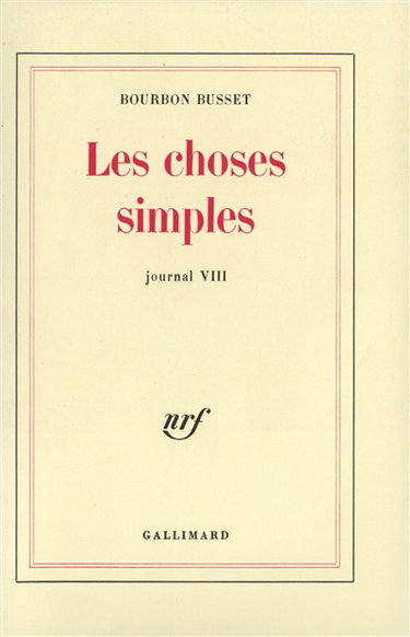 Couverture de Journal. Vol. 8. Les Choses simples