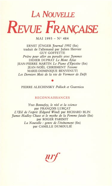 Nouvelle revue française, n° 484