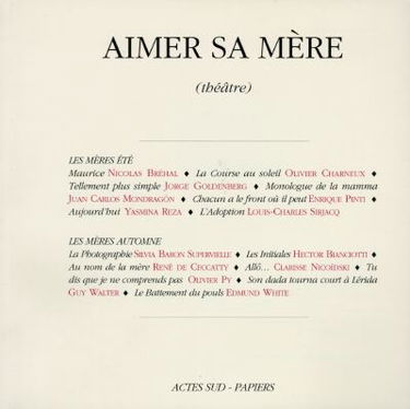 Aimer sa mère : théâtre