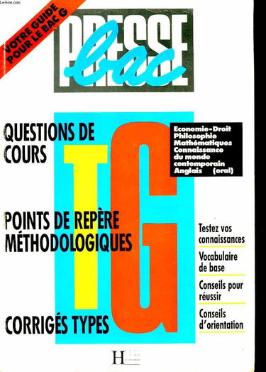 Terminales G : économie, droit, philosophie, mathématiques, connaissance du monde contemporain, anglais (oral)