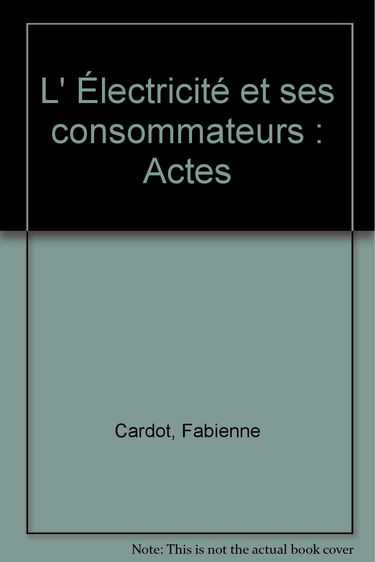 L'électricité et ses consommateurs : actes