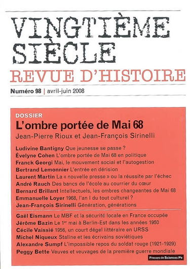 Vingtième siècle, n° 98. L'ombre portée de Mai 68