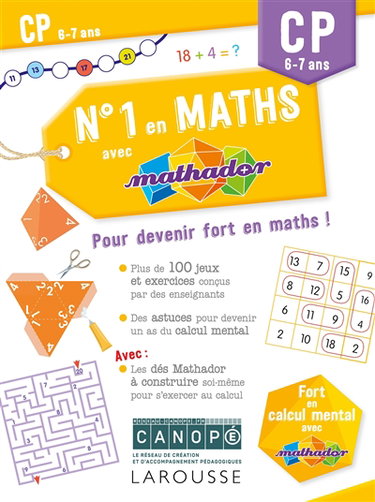 Couverture de N°1 en maths avec Mathador CP, 6-7 ans