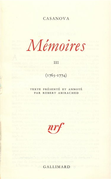 Mémoires. Vol. 3. 1763-1774