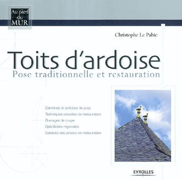 Couverture de Toits d'ardoises : pose traditionnelle et restauration : carrières et ardoises de pays, techniques actuelles de restauration, ouvrages de coupe, spécificités régionales, conduite des projets de restauration
