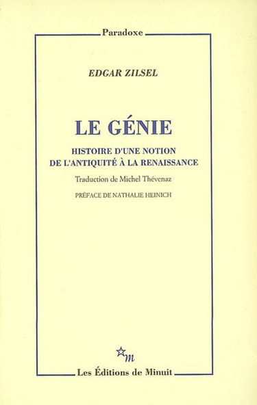 Le génie : histoire d'une notion de l'Antiquité à la Renaissance