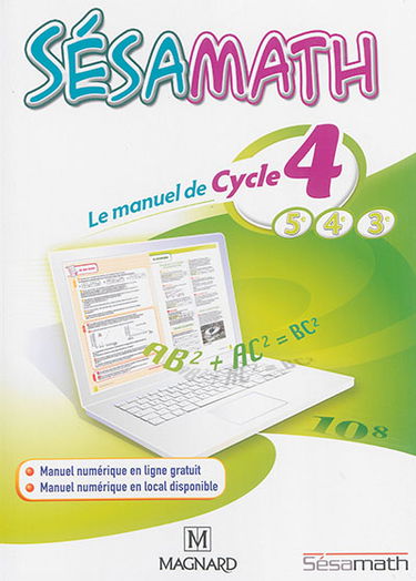 Sésamath : le manuel de cycle 4, 5e, 4e, 3e