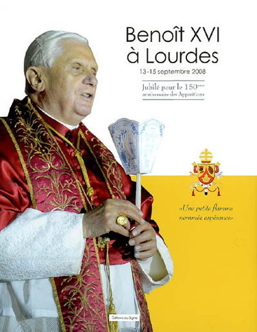 Couverture de Benoît XVI à Lourdes, 13-15 septembre 2008 : jubilé pour le 150e anniversaire des apparitions par Benoît 16