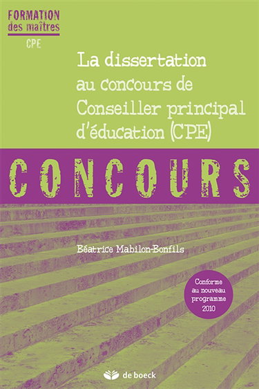 La dissertation au concours de conseiller principal d'éducation (CPE) : concours