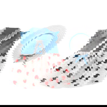 YEHEI Robe en Tulle bébé Ensemble 6M-3Y Patchwork Princesse Fraise Filles Manches Volantes Denim Chapeau Infantile Filles Robes Filles Robes d'été décontractées XXSHN