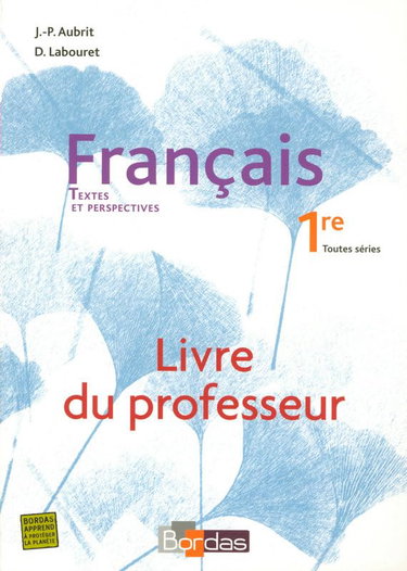 Couverture de Textes et perspectives 1re • Français - Livre du professeur