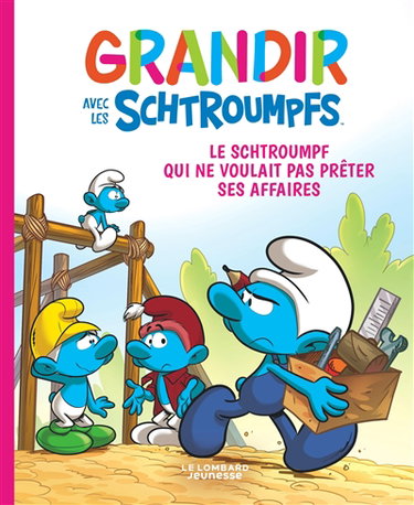 Couverture de Grandir avec les Schtroumpfs. Vol. 12. Le Schtroumpf qui ne voulait pas prêter ses affaires