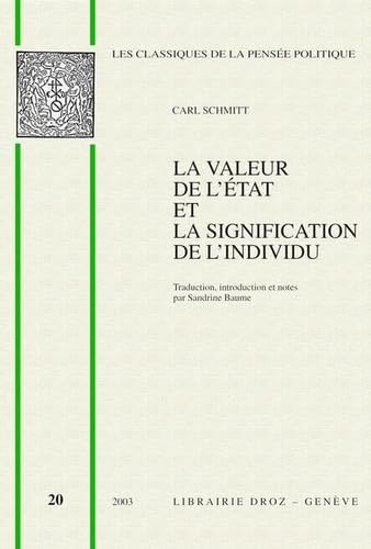 La valeur de l'Etat et la signification de l'individu