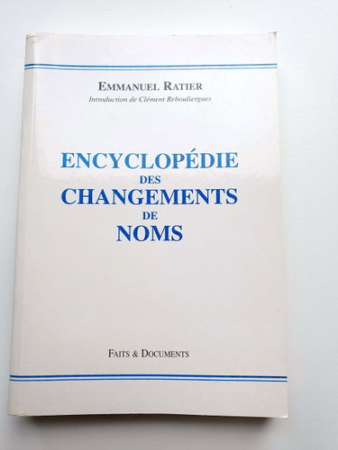 Couverture de Encyclopédie des changements de noms. Vol. 1